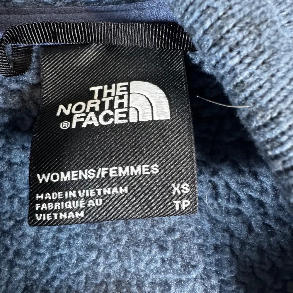 The North Face Womens Crescent Full Zip Sweater Fleece Jacket Blue Heather XS